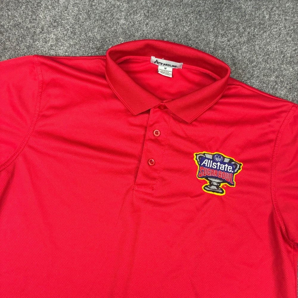 Att Proline Ole Miss Rebels Sugar Bowl Polo Shirt Mens Medium Red Performance